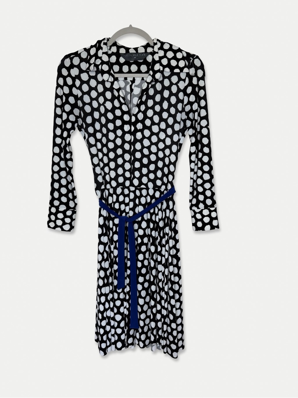 Kamali Kulture Normal Kamali Midi Polka Dot Dress XS Black White GUC